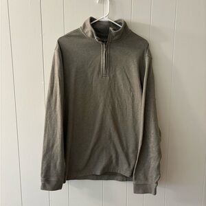 Van Heusen Green Zip Up Sweater Mens Large Top fall neutral